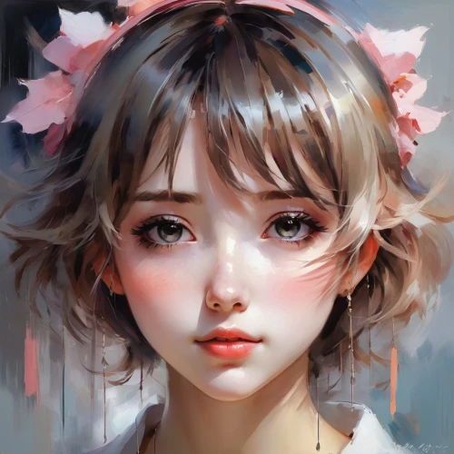 girl portrait,digital painting,fantasy portrait,haru,mystical portrait of a girl,kommuna,hoshihananomia,chihiro,painter doll,overpainting,anime girl,nanami,krita,portrait of a girl,madoka,jiarui,soft pastel,world digital painting,royo,young girl,Conceptual Art,Oil color,Oil Color 03