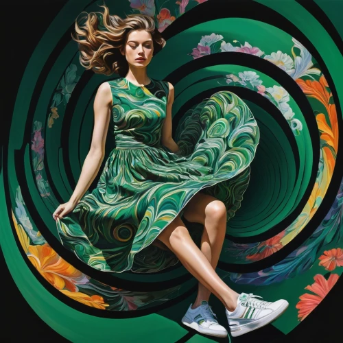 fashion vector,spiral background,bodypainting,spinart,spiral art,girl with a wheel,swirling,colorful spiral,world digital painting,twirl,karchner,flamenco,digital art,green dress,fluidity,body painting,cheongsam,flora,girl in a long dress,marimekko,Photography,Black and white photography,Black and White Photography 09