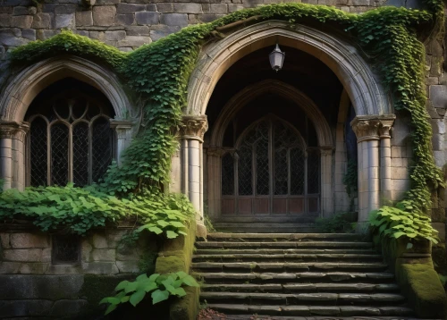 buttresses,buttressing,buttressed,pointed arch,buttress,cloisters,sewanee,forest chapel,rivendell,hammerbeam,cloister,altgeld,brympton,doorways,wayside chapel,batsford,monastic,alcove,grotto,briarcliff,Illustration,Japanese style,Japanese Style 14