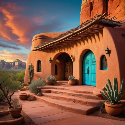 sedona,southwestern,roof landscape,cafayate,desert landscape,desert desert landscape,earthship,beautiful home,ancient house,tuscon,arizona,house in the mountains,beautiful buildings,navajo,zion,wadirum,sonoran,traditional house,house of prayer,western architecture,Art,Artistic Painting,Artistic Painting 31