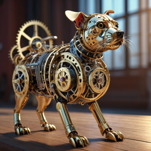 steampunk gears,goldlion,3d model,dogecoin,terrier,glass yard ornament,the french bulldog,3d render,sprocket,cog,toy dog,chihuahua,scrap sculpture,cinema 4d,chimera,dog illustration,3d rendered,dog frame,cyberdog,cogs,Photography,General,Realistic