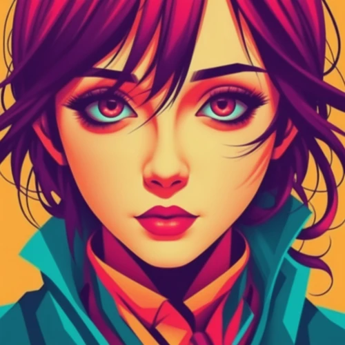 saturated colors,transistor,yona,color picker,dribbble,colorful doodle,overpainting,vector girl,kanno,adobe illustrator,clementine,fiora,nadeshiko,junpei,artist color,kira,isabeau,marinette,girl portrait,asami,Illustration,Vector,Vector 17