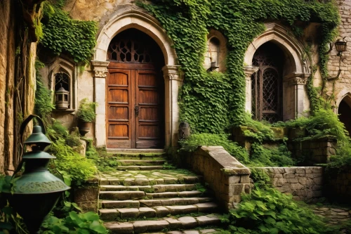 doorways,garden door,kykuit,conques,entryways,medieval street,rivendell,the threshold of the house,archways,doorsteps,ruelle,front door,alsace,entranceways,courtyards,doorstep,doorway,entryway,entranceway,entrances,Art,Classical Oil Painting,Classical Oil Painting 22