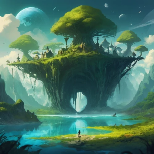 fantasy landscape,mushroom landscape,mushroom island,floating island,futuristic landscape,floating islands,fantasy picture,fairy world,fantasy art,an island far away landscape,fantasy world,wildstar,alien world,3d fantasy,wonderlands,dreamlands,alfheim,alien planet,neverland,world digital painting,Conceptual Art,Fantasy,Fantasy 02