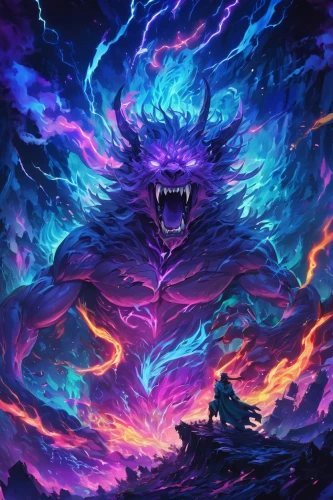 gengar,beheira,darigan,barghuti,kaido,susanoo,fafnir,fenrir,aegaleo,saikuar,fire background,painted dragon,mondragone,glaurung,purple wallpaper,godzilla,beautiful wallpaper,dormammu,samuil,oscura,Conceptual Art,Oil color,Oil Color 23