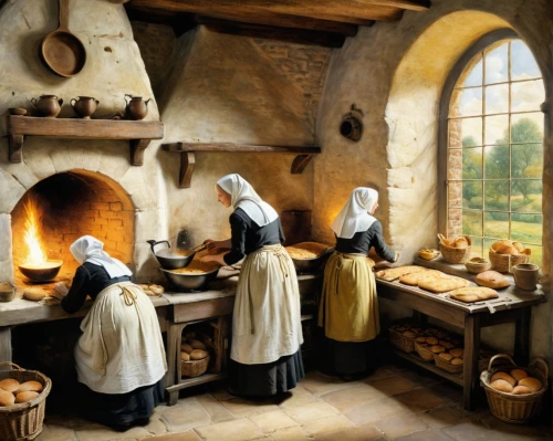 breadmaking,girl in the kitchen,bakery,cookery,hildebrandt,kitchen interior,girl with bread-and-butter,cheesemakers,ovens,the kitchen,boulangerie,cucina,restorers,trappists,gingerbread maker,foodmakers,foodmaker,kitchen,baking bread,breadline,Illustration,Retro,Retro 25