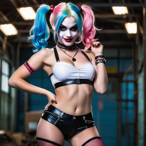 harley quinn,harley,puddin,bodypaint,duela,mesmero,strongwoman,jinx,felicia,catrina,demona,bodypainting,body painting,superheroine,toni,cosplay image,monoxide,spearritt,cosplayer,villified,Photography,General,Realistic
