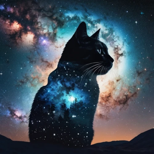 starclan,cat vector,nebula guardian,bluestar,nightstar,nebula,astronomical,galaxy,cat image,sirius,astro,cosmic,felino,cat on a blue background,astral traveler,worldcat,windclan,nightsky,gato,cat,Photography,Artistic Photography,Artistic Photography 07