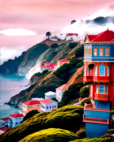 red lighthouse,taraval,headlands,battery point lighthouse,presidio,espinho,lighthouse,sausalito,san francisco,marin county,goldengatebridge,ngaio,fairlight,golden gate,miniature house,capeside,seaside country,lighthouses,house of the sea,mendocino,Illustration,Realistic Fantasy,Realistic Fantasy 43
