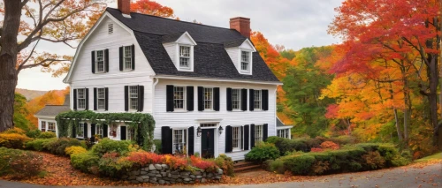 new england style house,old colonial house,fall landscape,fall foliage,autumn decoration,country cottage,autumn decor,victorian house,miniature house,new england,autumn idyll,seasonal autumn decoration,country house,beautiful home,houses clipart,lincoln's cottage,model house,henry g marquand house,cottage,two story house,Illustration,Black and White,Black and White 08