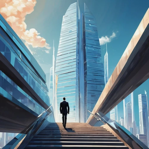 supertall,skyscraper,the skyscraper,skybridge,cybercity,skycraper,skyscraping,skyscrapers,megacorporation,lexcorp,arcology,futurists,futuristic architecture,megacorporations,sci fiction illustration,incorporated,financial world,sky city,futuristic landscape,skywalks,Conceptual Art,Sci-Fi,Sci-Fi 06