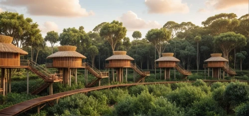 treehouses,tree house hotel,naboo,riftwar,ecotopia,elves flight,treehouse,gondwanaland,treetops,hanging houses,ecovillages,tree tops,ecovillage,madagascans,tulou,tree house,riverwood,stilt houses,madagascan,bamboo forest,Photography,General,Realistic
