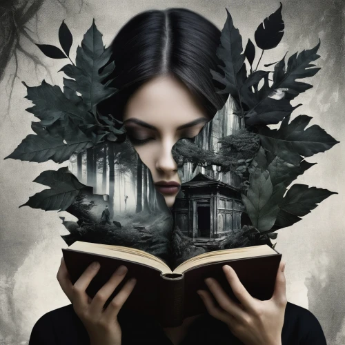 spellbook,book wallpaper,magic book,lectura,bibliophile,storybook,unseelie,bookworm,bookish,open book,fantasy portrait,read a book,book illustration,mystery book cover,storybooks,mystical portrait of a girl,book pages,sci fiction illustration,books,photomanipulation,Photography,Black and white photography,Black and White Photography 07