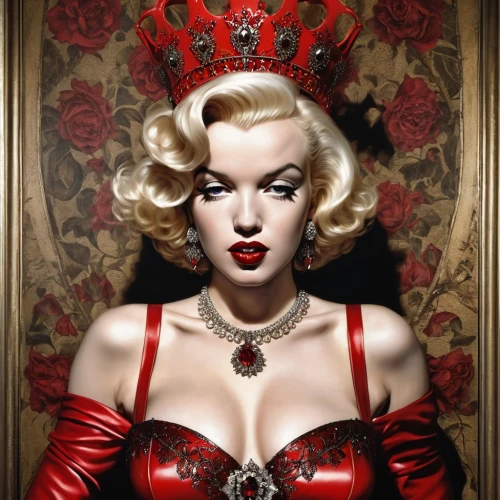 queen of hearts,vanderhorst,countess,valentine pin up,valentine day's pin up,marilyns,marylin,marylin monroe,marilynne,madonna,marilyn monroe,mdna,lady in red,red magnolia,madge,satine,marylyn monroe - female,red rose,fatale,pin ups,Illustration,Realistic Fantasy,Realistic Fantasy 10