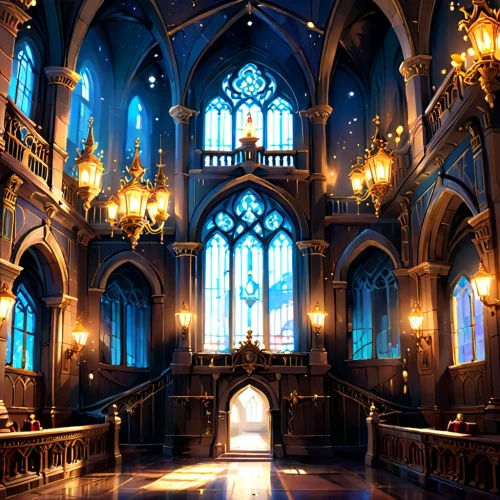 sanctuary,cathedral,haunted cathedral,transept,ornate room,gothic church,hall of the fallen,pipe organ,basilica,cathedrals,the cathedral,sacristy,aisle,choir,chapel,empty interior,vaults,sanctum,grandeur,organ,Anime,Anime,Cartoon