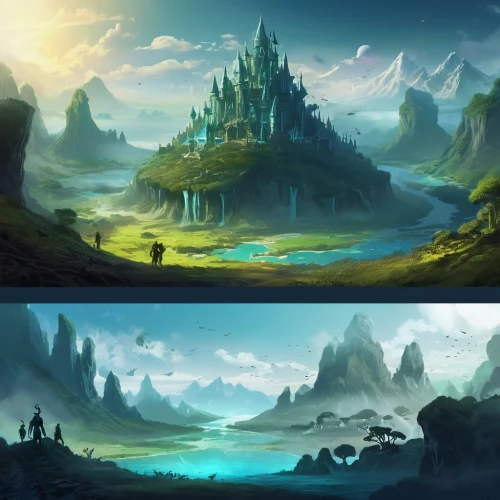 fantasy landscape,backgrounds,background design,cool backgrounds,skylands,alfheim,landscapes,world digital painting,landscape background,3d fantasy,cartoon video game background,hinterlands,fantasy art,realms,environments,backgrounds texture,skyboxes,panoramas,fantasy world,sceneries,Conceptual Art,Fantasy,Fantasy 02