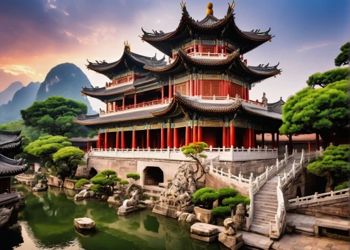 asian architecture,the golden pavilion,wudang,buddhist temple,lijiang,golden pavilion,guilin,teahouses,oriental,yunnan,hall of supreme harmony,shaoming,summer palace,pagoda,stone pagoda,qingcheng,shannxi,wenchuan,water palace,yangshao,Illustration,Children,Children 04