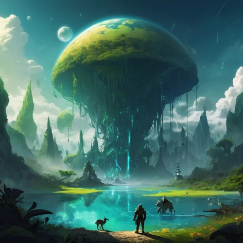 mushroom landscape,wildstar,mushroom island,fantasy landscape,alien world,alien planet,futuristic landscape,badland,terraformed,homeworlds,metroid,planetoid,homeworld,fantasy picture,explorers,floating island,floating islands,world digital painting,outworld,terraforming,Conceptual Art,Fantasy,Fantasy 02