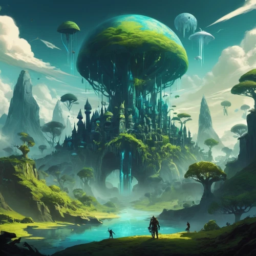 mushroom landscape,wildstar,fantasy landscape,futuristic landscape,alien planet,alien world,mushroom island,homeworlds,terraformed,homeworld,fantasy world,3d fantasy,fantasy picture,fantasy art,skylands,ecotopia,otherworld,fairy world,primordia,fantasy city,Conceptual Art,Fantasy,Fantasy 02