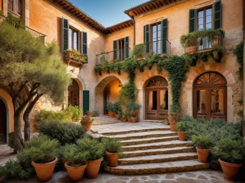 provencal,provencal life,provence,carmel,exterior decoration,grasse,cortile,houses clipart,mougins,tuscan,toscane,beautiful home,grimaud,courtyards,tuscany,home landscape,pienza,roquebrune,carmel by the sea,courtyard,Art,Classical Oil Painting,Classical Oil Painting 04