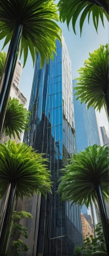 planta,futuristic architecture,arcology,titanum,glass building,oscorp,palm forest,palms,the palm,skyscraping,glass facades,megapolis,glass facade,futuristic landscape,potted palm,damac,crysis,skyscraper,neotropical,royal palms,Conceptual Art,Graffiti Art,Graffiti Art 06