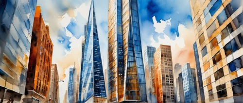 skyscrapers,city scape,tall buildings,city buildings,cityscapes,buildings,skyscraping,world digital painting,skycraper,high rises,cityscape,urban towers,highrises,glass facades,skyscraper,ctbuh,supertall,coruscant,city skyline,sky city,Illustration,Paper based,Paper Based 24