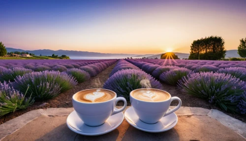 provence,café au lait,cappuccinos,aroma,lavender fields,lavender field,deslatte,lattes,dutch coffee,nespresso,cappucino,make the day great,loving couple sunrise,coffeepots,beautiful landscape,french coffee,france,cappuccino,latte,cups of coffee,Photography,General,Realistic
