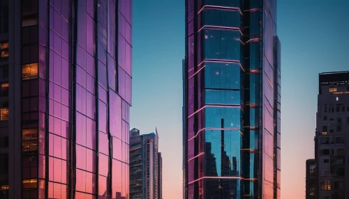 glass facades,glass building,glass facade,skyscrapers,tishman,urban towers,vdara,tall buildings,escala,foshay,pc tower,costanera center,streeterville,international towers,pink dawn,office buildings,evening city,skyscraper,azrieli,financial district,Illustration,Abstract Fantasy,Abstract Fantasy 19