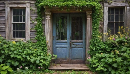 garden door,ivy frame,old door,old windows,front door,blue door,old window,wooden windows,french windows,wood window,window front,doorway,the garden society of gothenburg,nantucket,window with shutters,blue doors,row of windows,doorways,wooden door,garden shed,Illustration,Vector,Vector 02