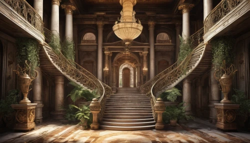 hall of the fallen,labyrinthian,theed,staircase,the threshold of the house,egyptian temple,hallway,stairway,world digital painting,marble palace,ornate room,fantasy picture,royal interior,outside staircase,staircases,the cairo,the palace,palaces,sanctum,entranceways,Conceptual Art,Fantasy,Fantasy 25