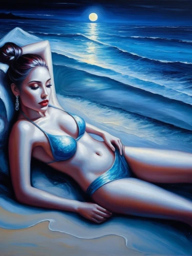 photorealist,oil painting on canvas,oil painting,neon body painting,airbrush,donsky,hyperrealism,art painting,lacombe,bodypainting,body painting,sunbed,pintura,bronzing,oil on canvas,girl on the dune,odalisque,mcquarrie,hildebrandt,beachcomber,Illustration,Realistic Fantasy,Realistic Fantasy 25
