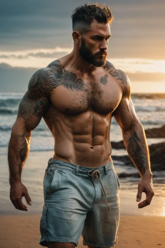 wightman,clenbuterol,man at the sea,beach background,body building,mackenroth,pec,trenbolone,muscularity,physiques,musclebound,seaward,virility,muscleman,dawid,dextrin,ruggedness,muscularly,artemus,bodybuilding,Conceptual Art,Oil color,Oil Color 05