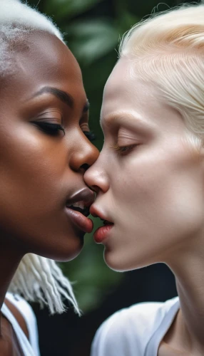 black couple,interracial,nonracial,colorism,complexions,black models,multiracialism,beautiful african american women,albinism,pigmentation,labios,girl kiss,tonguing,hyperpigmentation,lesbos,making out,black women,wlw,intersectional,bleaching,Photography,General,Realistic