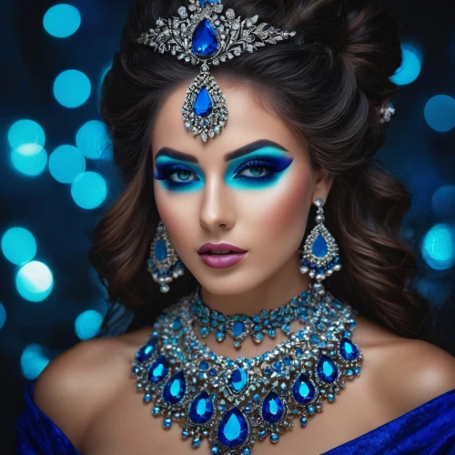 bejeweled,blue peacock,blue enchantress,mastani,jasmine blue,jeweled,bejewelled,jewelled,jewellry,fairy peacock,bridal jewelry,mehra,indian bride,sapphire,jeweller,sharara,radha,peacock,jewellery,electric blue,Photography,General,Fantasy