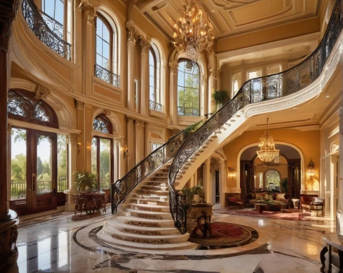 palladianism,staircase,palatial,winding staircase,outside staircase,ritzau,luxury hotel,circular staircase,cochere,luxury property,staircases,emirates palace hotel,foyer,grand hotel europe,mansion,gleneagles hotel,nemacolin,entrance hall,marble palace,poshest,Conceptual Art,Oil color,Oil Color 09
