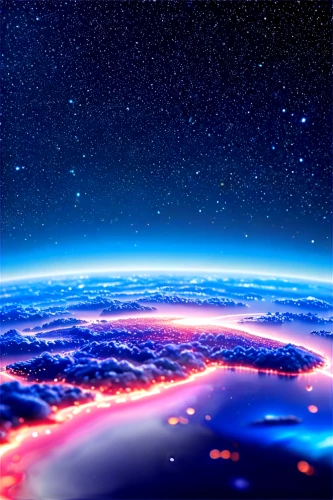 earth in focus,samsung wallpaper,free background,earthward,alien world,auroral,galaxy,earthlike,planetaria,vast,space art,red blue wallpaper,earth,4k wallpaper,full hd wallpaper,planet alien sky,space,wallpaper 4k,worldspace,alien planet,Unique,3D,Panoramic