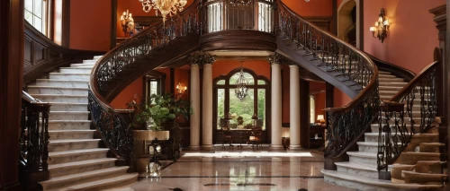 staircase,outside staircase,escalera,entryway,brownstone,hallway,escaleras,staircases,wooden stair railing,foyer,winding staircase,entrance hall,stairs,stair,brownstones,entranceway,banisters,stairway,victorian,luxury home interior,Illustration,Realistic Fantasy,Realistic Fantasy 22