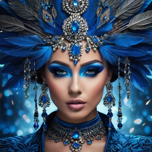 blue enchantress,blue peacock,fairy peacock,headdress,peacock,kitana,masquerade,feather headdress,headdresses,peacock eye,adornment,indian headdress,venetian mask,headress,fantasy portrait,blue butterfly,fantasy art,jasmine blue,bluefly,oriental princess,Photography,General,Fantasy
