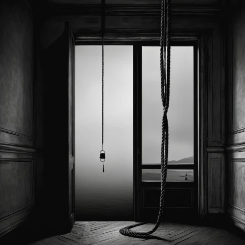 nooses,condemned,key rope,noose,hangmen,hanged,escapologist,iron rope,kusarigama,flogging,executions,imprisonment,manacles,gallows,ensnares,shackling,hanging rope,penitence,restraints,shackles,Photography,Black and white photography,Black and White Photography 07