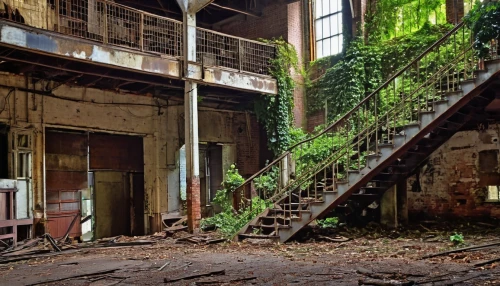 abandoned factory,abandoned building,industrial ruin,abandoned places,old factory,derelict,abandoned place,urbex,brownfields,disused,brownfield,dereliction,old factory building,empty factory,lost place,factory hall,abandoned train station,valley mills,dilapidation,steel stairs,Conceptual Art,Fantasy,Fantasy 07