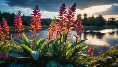 flower in sunset,lupines,pond flower,torch lilies,lupins,lupinus,torch lily,colorful flowers,splendor of flowers,mountain flowers,fireweed,alpine flowers,gladiolas,lupine,bromeliads,schopf-torch lily,cannas,nature wallpaper,beauty in nature,loosestrife,Photography,Artistic Photography,Artistic Photography 02