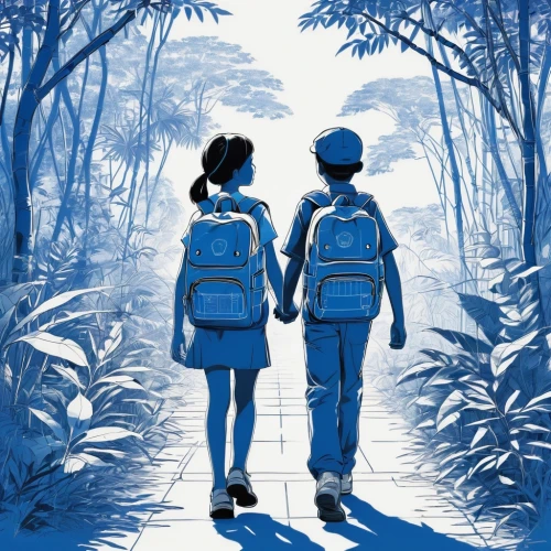 couple silhouette,girl and boy outdoor,shinran,forest walk,hikers,backpackers,young couple,byler,boy and girl,vintage couple silhouette,explorers,terabithia,walking,hold hands,walk in a park,walk,pathway,walking in a spring,together,adolescentes,Unique,Design,Blueprint