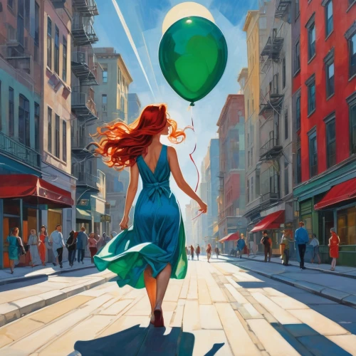 little girl with balloons,red balloon,colorful balloons,balloon,green balloons,world digital painting,red balloons,transistor,ballon,balloon with string,irish balloon,girl walking away,balloonist,balloons,girl with speech bubble,little girl in wind,shamrock balloon,balloons flying,digital painting,balloon trip,Art,Artistic Painting,Artistic Painting 44