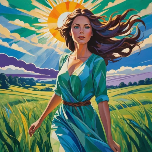 welin,countrywoman,shepherdess,mcconaghy,girl in a long dress,little girl in wind,mother earth,jasinski,tretchikoff,hildebrandt,oil painting on canvas,lughnasadh,margaery,liberto,dmitriev,coville,pittura,woman of straw,mousseau,daines,Art,Artistic Painting,Artistic Painting 44