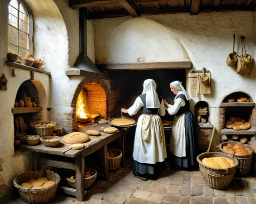 breadmaking,restorers,basketmakers,candlemaker,cheesemakers,cookery,blacksmiths,kitchen interior,craftspeople,cheesemaking,puritans,foodmakers,miniaturist,victorian kitchen,flour production,medieval market,scriptorium,noblewomen,apothecaries,ovens,Art,Classical Oil Painting,Classical Oil Painting 41