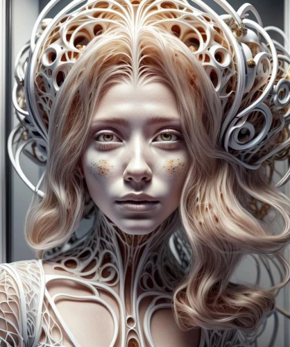 medusa,filigree,vespertine,biomechanical,transhuman,fractals art,galadriel,margaery,margairaz,kerrii,dryad,transhumanism,dryads,diwata,seelie,gorgon,behenna,fractalius,humanoid,cybernetically