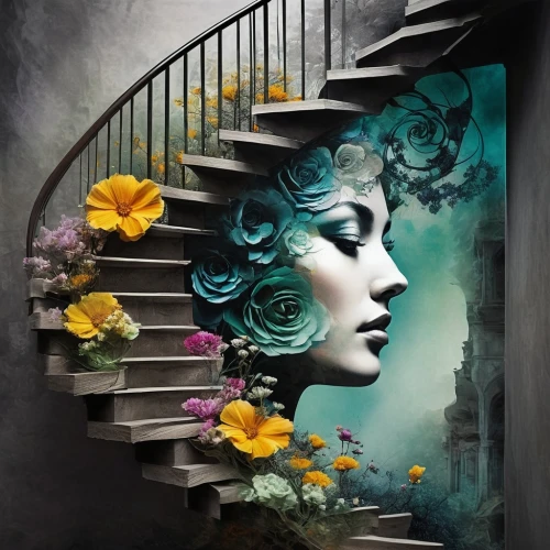 girl on the stairs,stairwell,staircase,outside staircase,stairway,spiral staircase,stairways,the threshold of the house,winding staircase,stairwells,winding steps,staircases,stair,stairs,backstairs,newel,secret garden of venus,doorsteps,escaleras,circular staircase,Photography,Artistic Photography,Artistic Photography 06