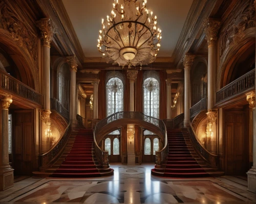 entrance hall,hallway,crown palace,staircase,foyer,teylers,royal interior,europe palace,circular staircase,ornate room,concertgebouw,ornate,enfilade,outside staircase,entranceway,rudolfinum,frederiksborg,driehaus,staircases,entranceways,Illustration,Abstract Fantasy,Abstract Fantasy 18