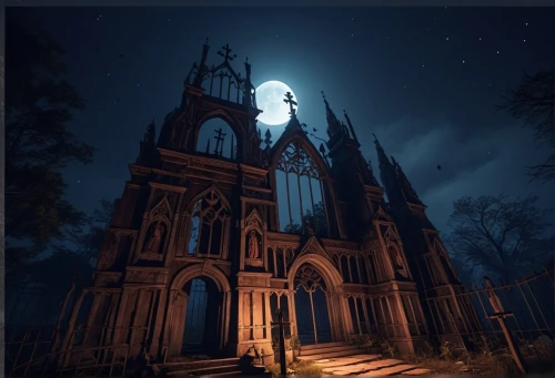 haunted cathedral,gothic church,black church,the black church,halloween background,nacht,cathedral,neogothic,gothicus,at night,gothic,gothic style,halloween wallpaper,orensanz,nidaros cathedral,night image,pcusa,steeples,halloween poster,dethklok,Photography,General,Realistic