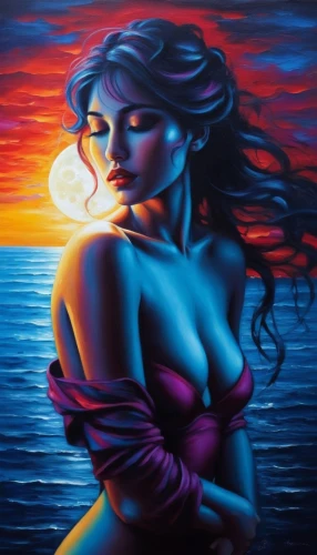 neon body painting,siren,welin,sirena,nereid,mermaid background,flamenca,oil painting on canvas,sirens,la violetta,water nymph,amphitrite,bodypainting,chicanas,the sea maid,girl with a dolphin,duenas,tretchikoff,melodrama,oil on canvas,Illustration,Realistic Fantasy,Realistic Fantasy 25